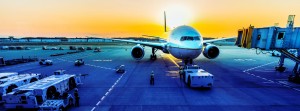 Avion coucher de soleil